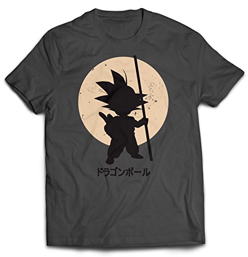 Revel Shore - Sun Wukong Chibi Anime Shirt (X-Large, Charcoal)