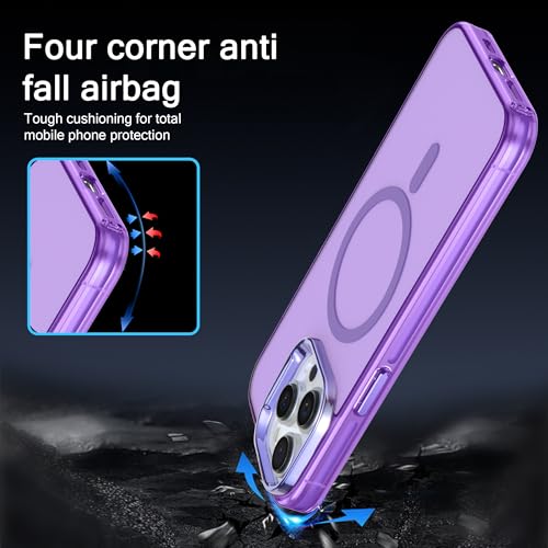 Coque magnétique pour iPhone 15 Pro Max antichoc violette fine de 6,7 pouces - 4