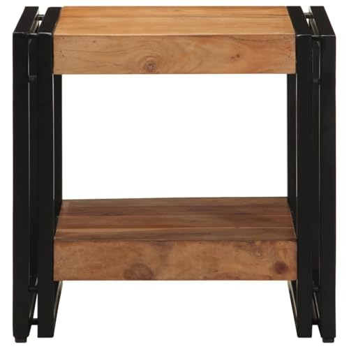 Mokuyary Couchtisch Braun 40 x 40 x 38 cm Massivholz Akazie, Wohnzimmertisch Couch Tisch für Wohnzimmer, Büro, Kleine Räume Sofatisch – Bild 6