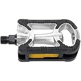 mit schwarzer Gummiauflage VP Comp Pedal Anti-Rutschpedal (ein Paar), silber/ schwarz