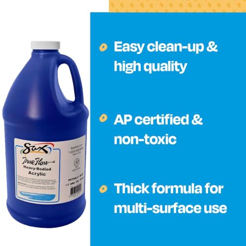 Sax True Flow Heavy Body Acrylic Paint, 1/2 Gallon, Phthaloyl Blue - 439283, 64 Fl Oz (Pack of 1) by Sax - Used condition - Image 5