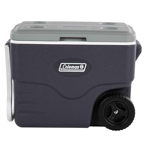 Coleman Daintree Wheeled Hard Cooler 38L | Portable Cooler, Heavy Duty Wheels, Reinforced Lid with Cup Holders, Grey