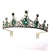 ARTSEWPLY Couronne de Mariée Vert et Doré Peigne Coiffure Chic pour Cérémonie Accessoire Cheveux Femme pour Mariage et Fête #2