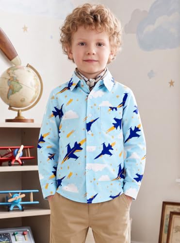 Image of Boys Hawaiian Button Down Shirt, Pure Combed Cotton Short Sleeve Size 3-15Y | Pure Combed Cotton, Smooth 60s yarn, Tagless Label, Pilling-Resistant, Shrink-Resistant, Fade-Resistant, Machine Washable