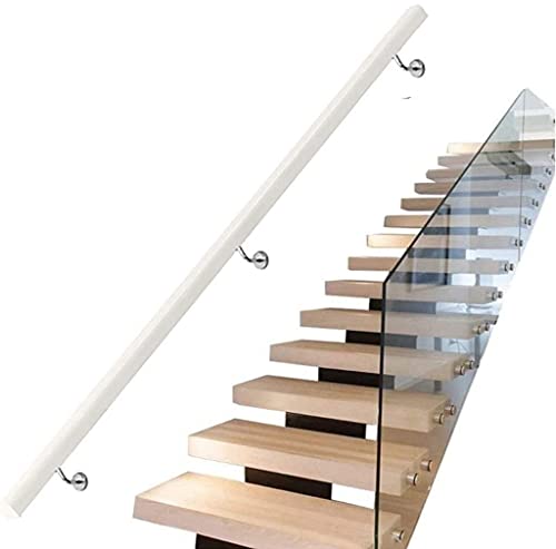 Mains courantes d'escalier en bois blanc rampe de sécurité marche