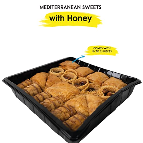 Simply BKLVA Mediterranean Sweets with Honey, Assorted Baklava - Sweetened with Honey - Net Weight 14.10 oz (400g)