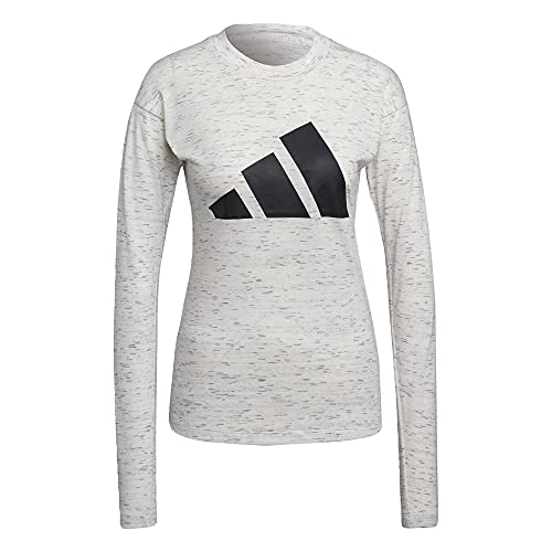 Adidas Women's Sportswear Winners 2.0 Long Sleeve T-Shirt, White Melange, S