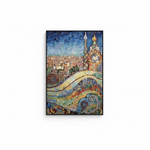 StoreUSA99 Antoni Gaudi Mosaic Poster, Abstract Print, Abstract Art, Modern Art, Expressionism Art, Marble Modern Wall Art, Abstract Poster