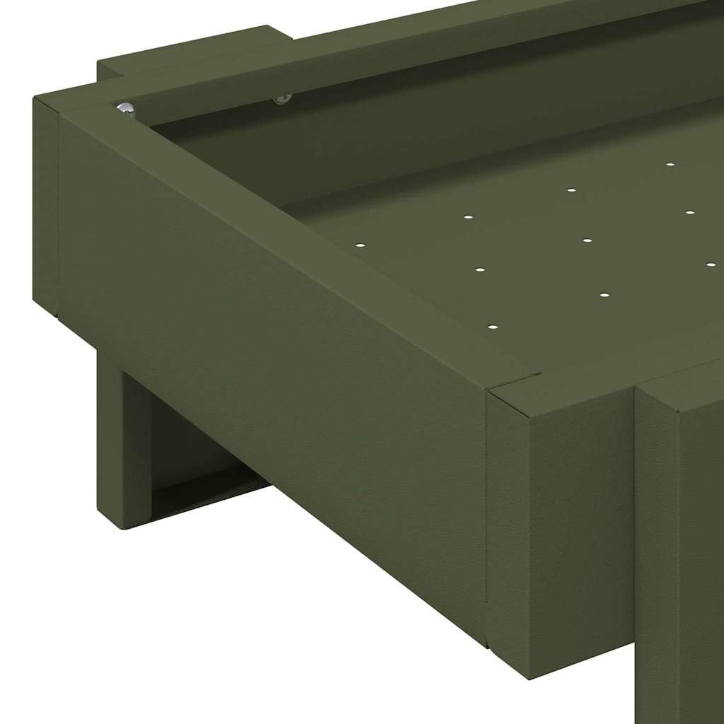 vidaXL Mangiatoia per polli Verde oliva 80 x 28 x 13.5 cm