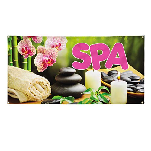 Vinyl Banner Multiple Sizes Spa A Outdoor Advertising Printing Business Outdoor Weatherproof Industrial Yard Signs 4 Grommets 12x30Inches