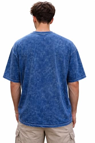 Image of boffi ... 100% Cotton Oversized T-Shirt Unisex Drop Shoulder Dye Washed Street Look Black Pack of 1