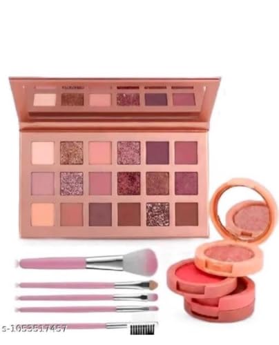 Image of Makeup Kit for Women with 18 Shade Eyeshadow Palette, Blush & Makeup Brushes | Matte, Shimmer & Glitter Eye Makeup Set | Cosmetic Kit for Party, Wedding & Everyday Looks