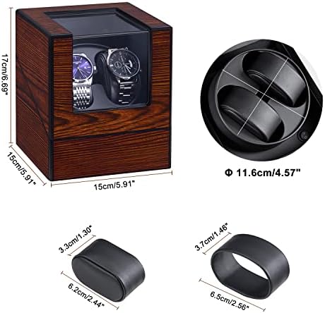 Remontoir Montre Automatique Capacité 4 Montres Écrin pour Montres Automatiques avec 2 Moteurs Japonais Mabuchi Silencieux 5 Modes de Remontage en Panneau Haute Densité et Acrylique LED Bleu | FR