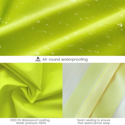 TCCFCCT Rain Jacket Men Hi Vis Rain Suits for Men Waterproof with Hood, Heavy Duty Long Rain Coats for Men Work,Safety Rain Gear for Men Women for Hiking Camping Outdoor Activities, L-XL Yellow NP4