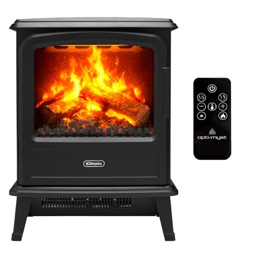 Dimplex Elektrokamin Evandale - Elektrokamin mit Heizung und Kaminfeuer - 1000W / 2000W - Wasserdampf Kamin - LED Optimyst 3D Flammeneffekt - Inklusive Fernbedienung - Black