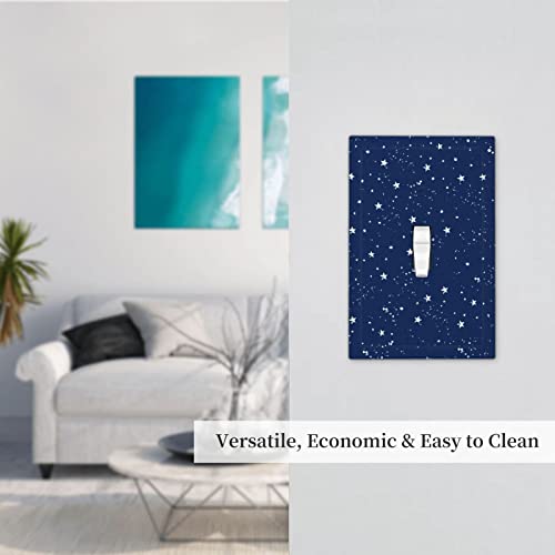 Starry Sky Single Toggle Light Switch Cover Decorative Wall Plate 1 Gang Suitable For Boy Girl Room Home Office Bathroom Restaurant Classroom Oversized Modern Design 3" X 5" #TOP6