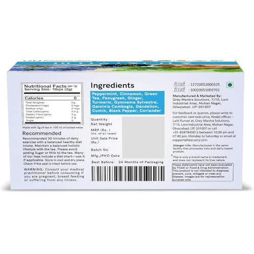 Image of Teacurry Belly Fat Tea (30 Tea Bags) - Helps in Weight Management, Reduce Belly Fat, Supports Metabolism & Digestion | Natural Herbal Tea Blend | For Both Men & Women