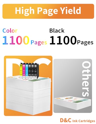 D&C 405XL Druckerpatronen für Epson 405 XL Patronen Multipack kompatibel mit Epson Workforce WF-3820 WF-3825 WF-4820 WF-4830 WF-4825 Workforce WF-7840 WF-7835 WF-7830 WF-7310, 6er-Pack