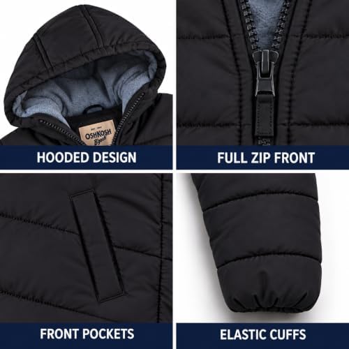 OshKosh B’gosh Boys Puffer Jacket Heavyweight Insulated Hooded Winter Coat — 사진 7