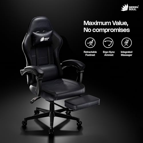 Green Soul Blade Ergonomic Gaming Chair (Black) - Image 3 of 5