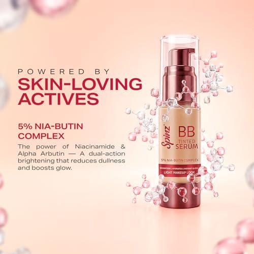 Image of Spinz BB Skin Tint Face Serum Infused with Niacinamide | Instantly Brightens & Evens Skin Tone | Reduces Dark Spots & Pigmentation | Lightweight, Non-Sticky Glow |30ml