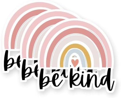 Be Kind Positive Human-Kind Be Both Design Vinyl Stickers 3 Pack 3 Inch image 5