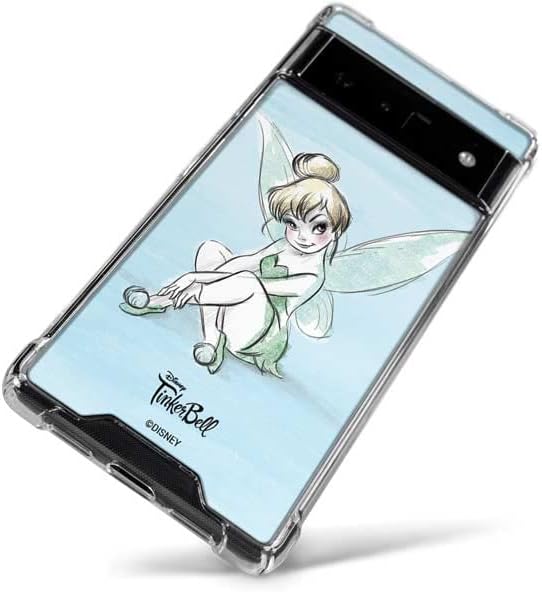 Skinit Clear Phone Case Compatible with Google Pixel 6 - Officially Licensed Disney Tinker Bell Sketch Art Design