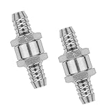 5/8 Inch 16mm Non-Return One Way Aluminium Alloy Silver Fuel Line Check Valve Air Oil Petrol Diesel Water for Snowmobile Motorcycle Automotive Car Truck Tractor,2 Packs