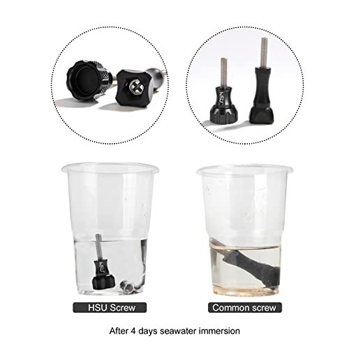 Hsu Aluminum Thumbscrew Set + Wrench For Gopro Session,Hero 11, 10, 9, 8, 7, 6, 5, 4, 3, Akaso Campark And Other Action Cameras (Black,3Pcs) #TOP3