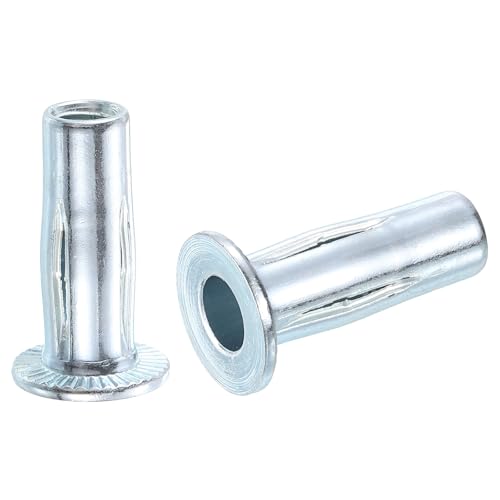 QUARKZMAN 1/4 20 Multi Grip Nietmuttern, 30 Stück vorgeformter Schaft Flachkopf Gewindeeinsatzmutter aus Kohlenstoffstahl Plus Muttern für Bauindustrie