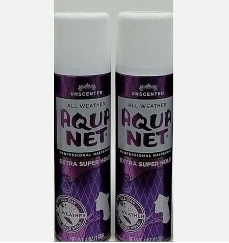 LuxProdX Aqua Net Extra Super Hold Professional Hair Spray Unscented 4 oz Each (2 PACK)