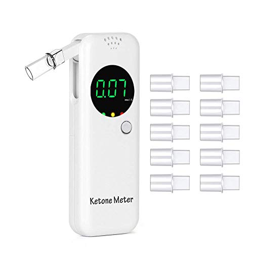 Anntoo Ketone Meter, Ketone Testing Meter,Digital Breathing Ketone Monitor with 10Pcs Replaceable Mouthpieces