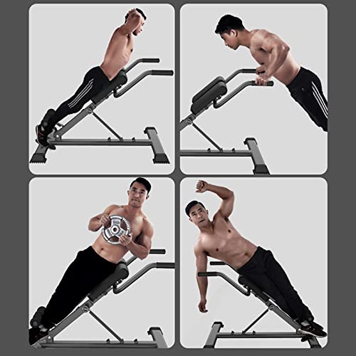 Zjkxjh Foldable Roman Chair Hyperextension Bench Heavy Duty, Adjustable All-In-One Fitness Equipment For Home Gym Full Body Workout, Light Back Extension Machine (Color : Yellow) #TOP1