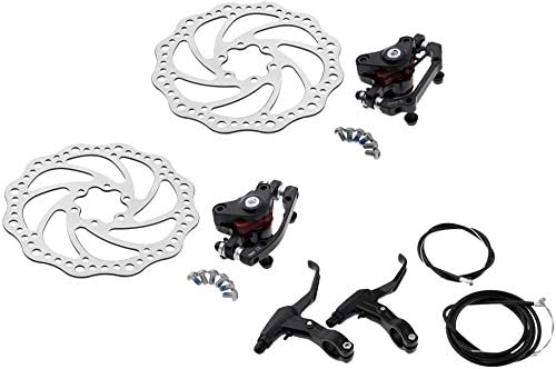 Mechanical Disc Brake Set Front Rear Caliper 160mm 6 Bolt Disc Brake Rotor Brake Levers Cable Kit for Mountain Road Bike Riding Bicycle Parts