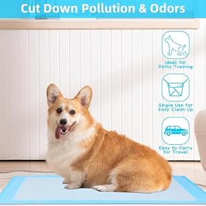 Super Absorbent Waterproof Dog and Puppy Pet Training Pad, Housebreaking Pet Pad, 50-Count Extra Middle-Size, 28’’X34’’, Blue Super Absorbent Waterproof Dog and Puppy Pet Training Pad, Housebreaking Pet Pad, 50-Count Extra Middle-Size, 28’’X34’’, Blue
