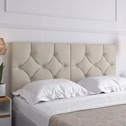 Cabeceira Estofada Luxo Casal Cama Classic 1.60 Queen (Areia)