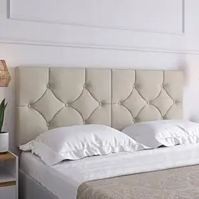 Cabeceira Estofada Luxo Casal Cama Classic 1.60 Queen (Areia)