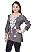 Women's Chikankari Short Kurti –Ethnic Tunic Top-Stylish Kurti Design for Ladies –Casual Wear for Office (Grey, Medium)