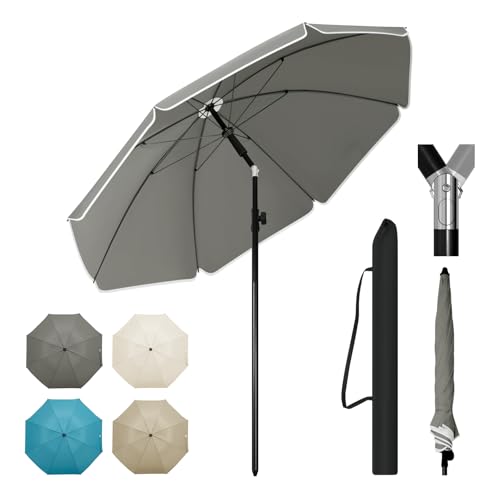 WOLTU Sonnenschirm φ 175 cm, Balkonschirm Strandschirm UV-beständig wasserdicht,...