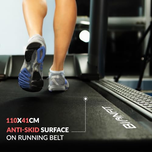 Image of BIONFIT Cardio-X7 Running Machine for Home | 4HP BLDC Motorized Treadmill with Max Speed 14 km /hr | 3-Level Manual Incline, Heart Rate Monitor, 120 Kg Weight Capacity | Walk Pad for Men