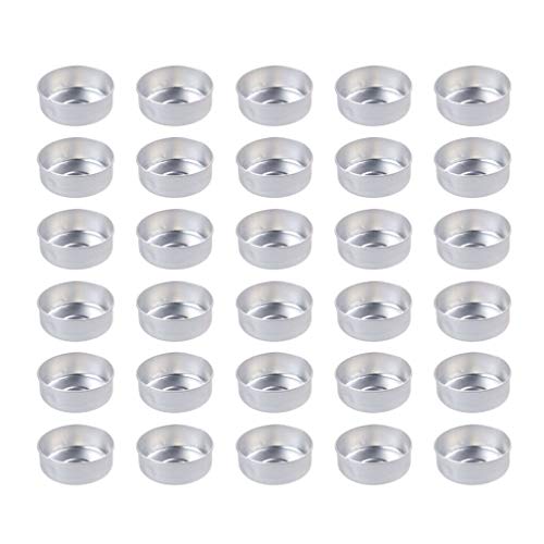 Exceart Tea Lights Candles 200Pcs Empty Aluminum Tea Light Candle Light Cup Case Container Candle Holding Diy Making For Party Wedding Indoor Decoration (Silver) Jars For Candles #TOP5