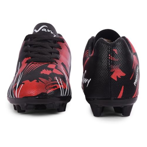 Image of Wavvy Football Shoes for Mens | Lightweight PVC Synthetic Leather Upper, High Shear Strength TPU Sole | Football Studs for Adult, Men & Boys | Football Cleats | Football Sports Shoes