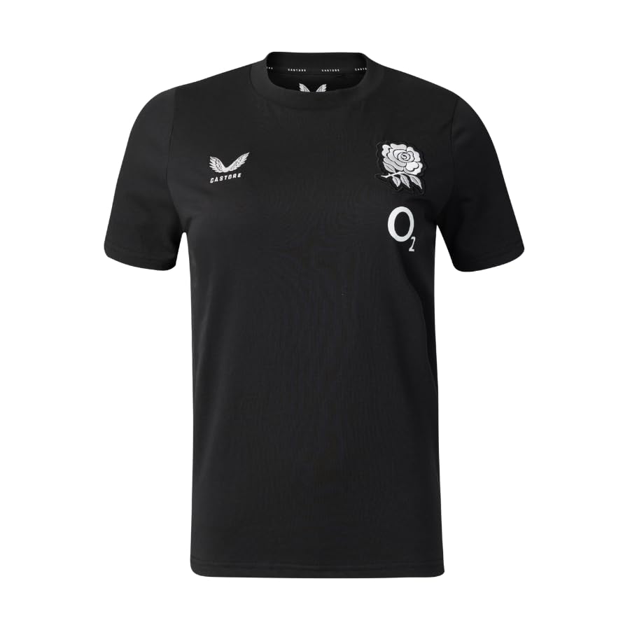 T-Shirt England Rugby Femme Castore Noir Taille 16 pour Supportrice