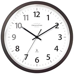 Presentime & Co 10 " Atomic Wall Clock, Silent no Ticking, Automatically Sets Itself and Adjust to