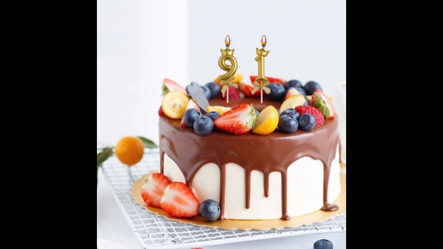 91st Birthday Number Candles Gold Crown Design - Cake Topper For 91 Year Old Men & Women Party Decor - View #6
