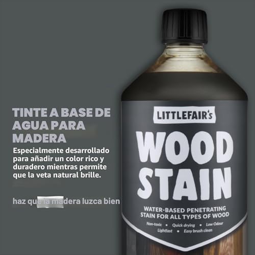 Miniatura 3 de Littlefair S Tinte Para Madera 250ml - Acabado Premium, Fácil De Usar Y Limpiar Tinte Madera - Basado En Agua, Seguro Y Ecológico - Disponible En Muchos Colores - Color: Roble Claro