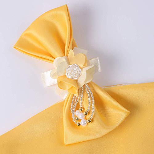 2-9T Girls Kids Striped Floral Ruffles Flower Dress Ball Gown Party Formal Dresses3