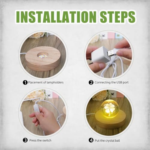 Bases luminosas de madera con luz LED para figuras de cristal 3