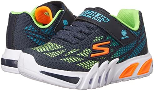 Skechers Boy's Flex-Glow Elite-Vorlo Sneaker, Navy/Multi, 8 Toddler | Image 7