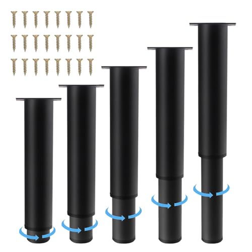 Reviews de Patas más recomendados. 49 POGEPE 5 Piezas Patas para Muebles, 18-32 cm Patas Ajustables de Metal para Muebles, Patas para Mesa de Altura Ajustable, Patas para Cama con Tornillos, Patas para Sillon, para...